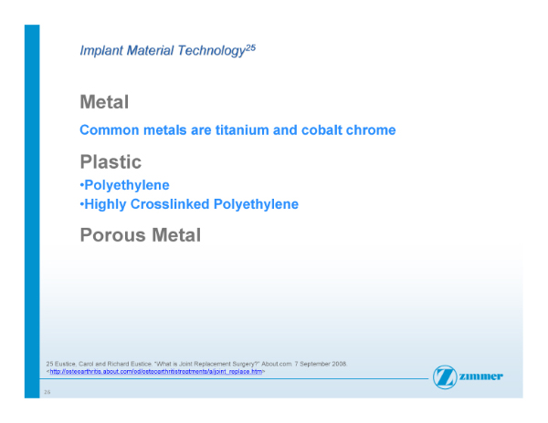 Slide 26- Implant Material Technology
